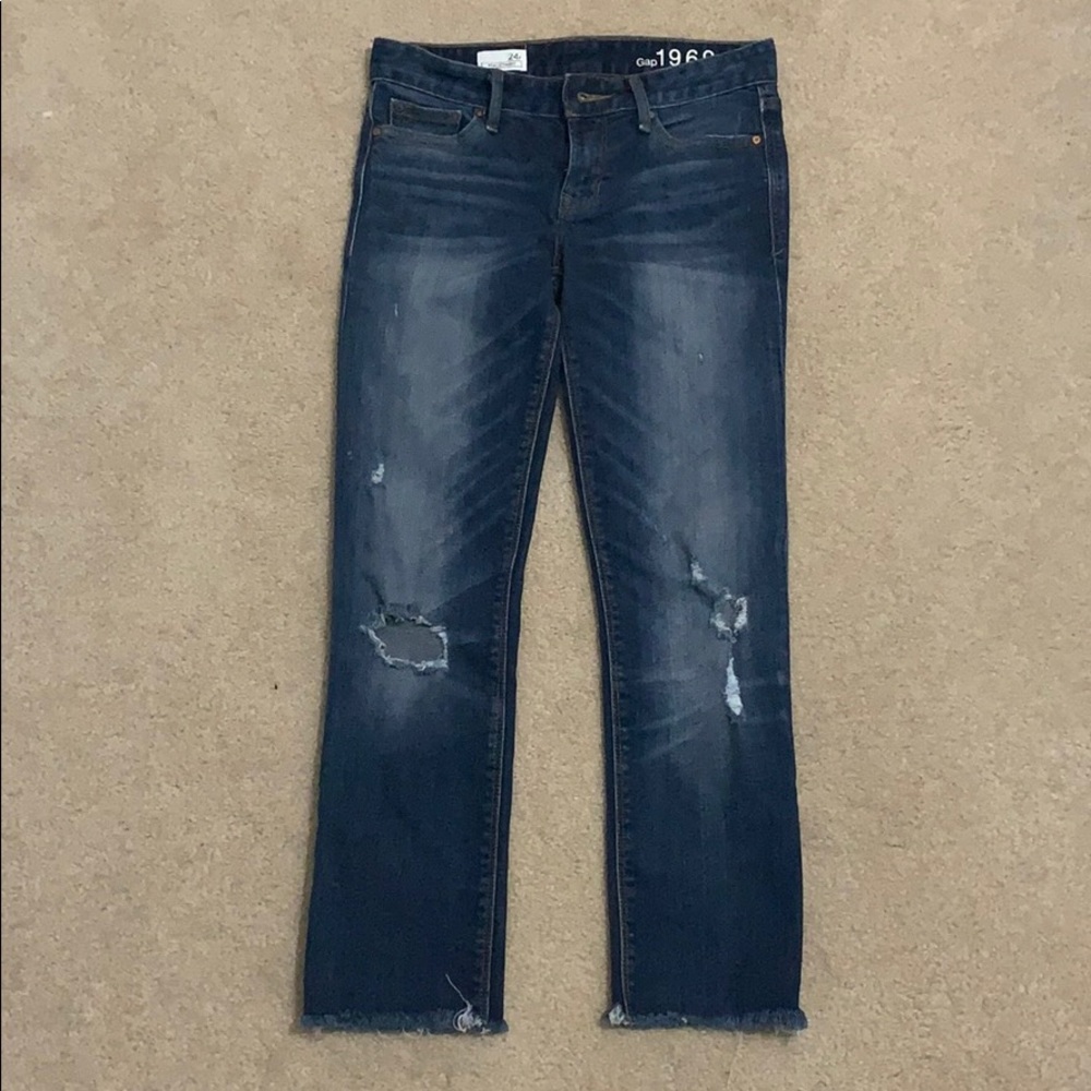 Gap Cutoff fringe jeans